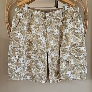 Haband Tri Waist Comfort Men's Palm Leaf Cargo Shorts Sz 40‎